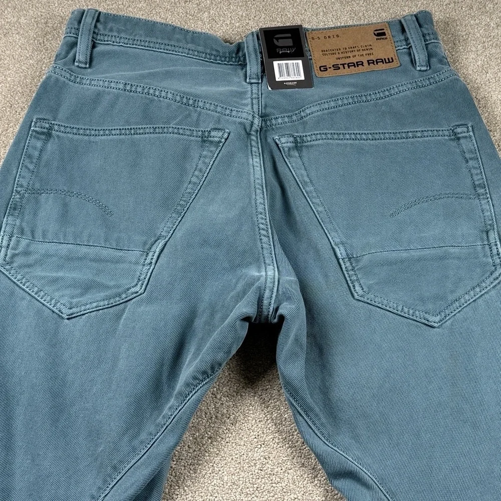 G-Star Raw Mens Arc 3D Jeans Size 28x32 Rainbow‎ Foliage Green Steer Ecru Denim